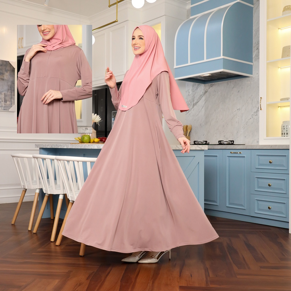 Delisha Jersey Dress - Gamis Jersey Polos Busui untuk sehari - hari