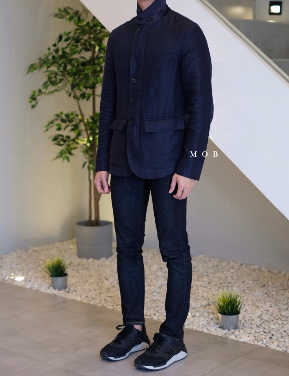 MDJ03001 Navy Linen Jacket (XL ONLY)