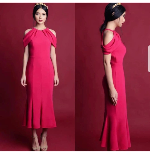 Image of mididress scuba pink - VA468