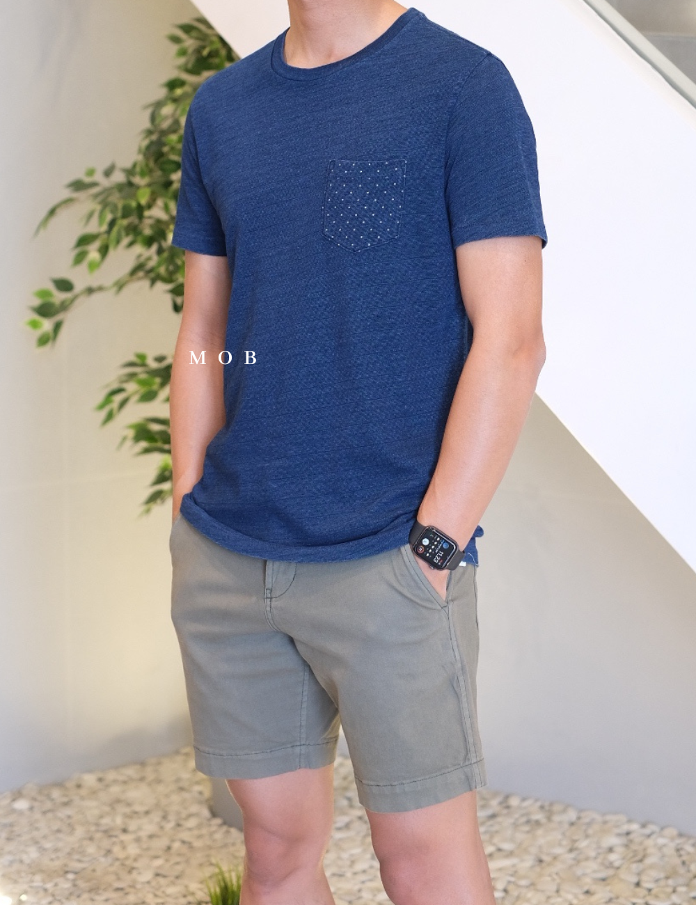 GPSST05003A Lightweight DOT POCKET Denim Indigo Tee (BARKOS REJECT)