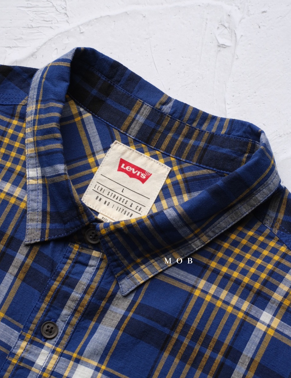 LVLSS04002B ALASKA LS Shirt Blue Yellow Plaid (L & XL ONLY)