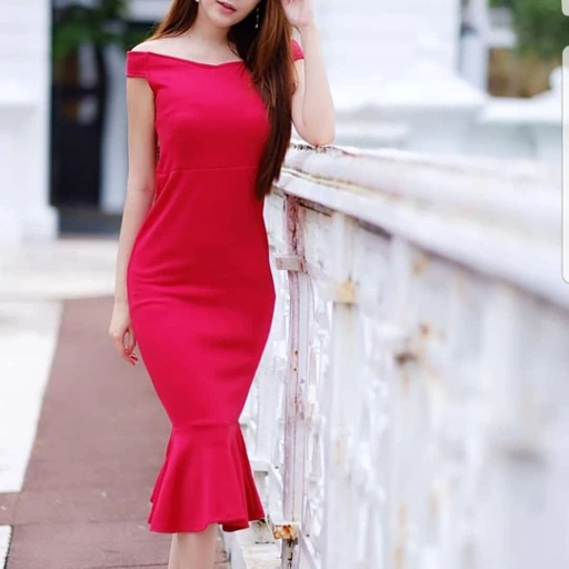 Image of mididress scuba pink - VA451