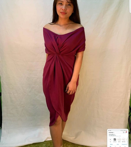 Image of mididress scuba ungu - VA376