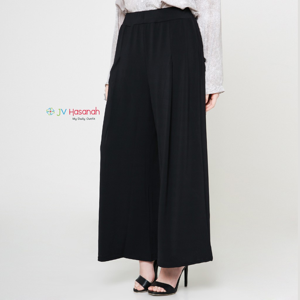 Palazzo Jersey Pants - Celana Kulot Lurus Jumbo