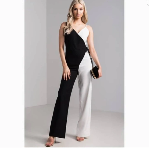 Image of jumpsuit scuba mix putih hitam - VA289
