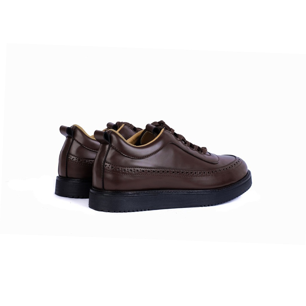 Sneakers Wing Brogue Dark Brown Genuine Leather