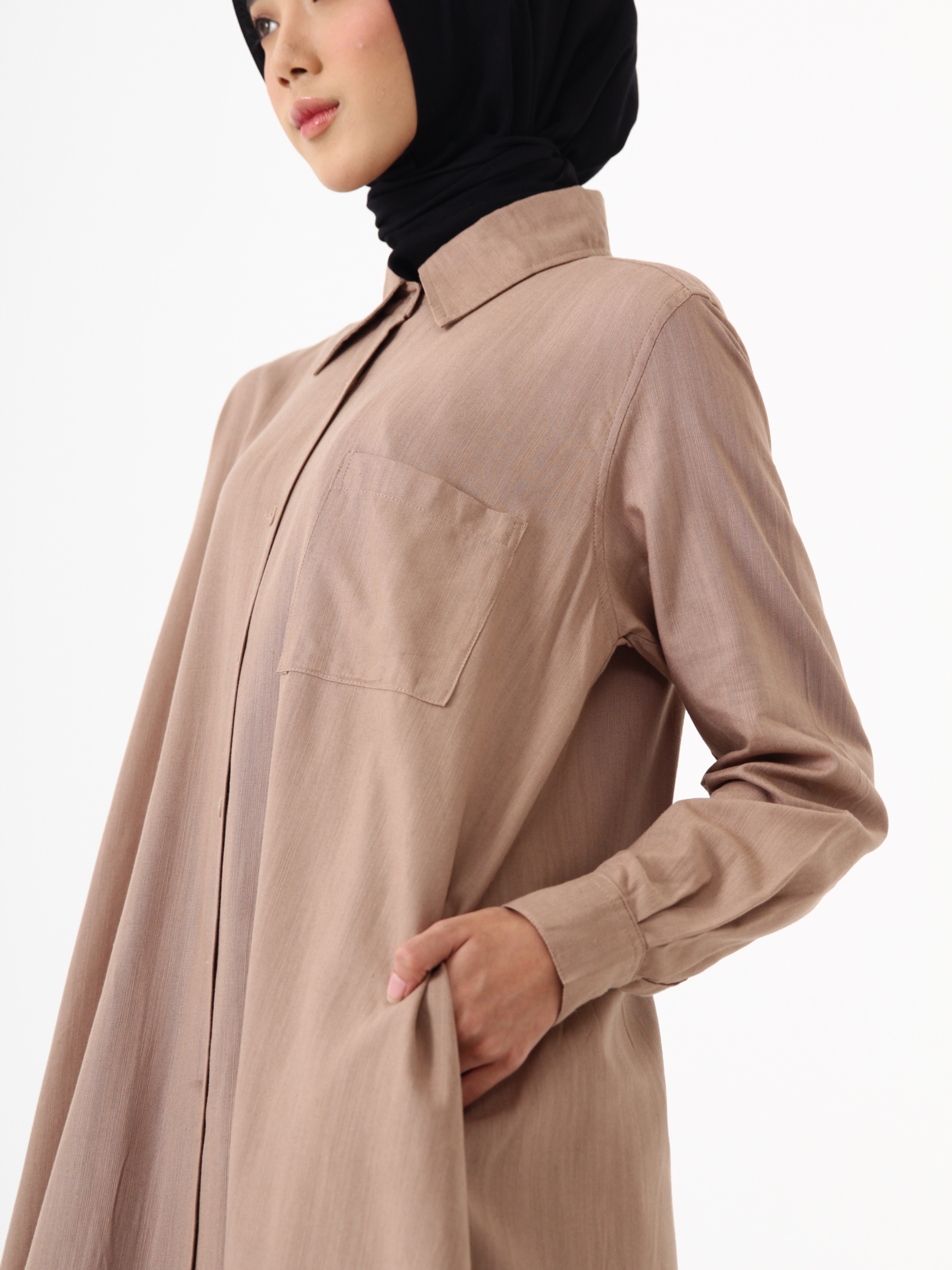 HAILA Long Shirt - Tannin