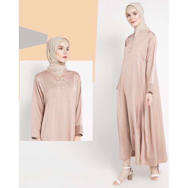 Asyifa Cavali Dress - Gamis V Slit Busui Friendly
