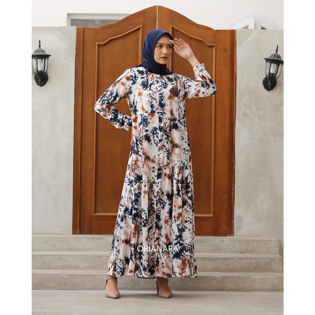 Orianara - Anniken Dress Brown Abstract