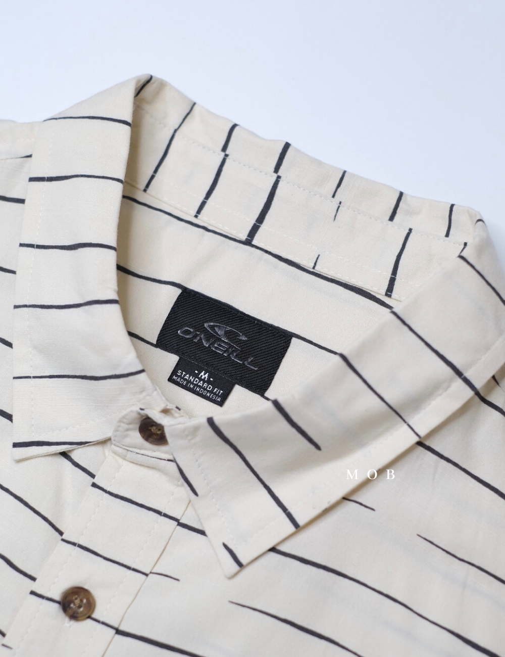 ONESSS07005 Woven SS Shirt Cream Striped