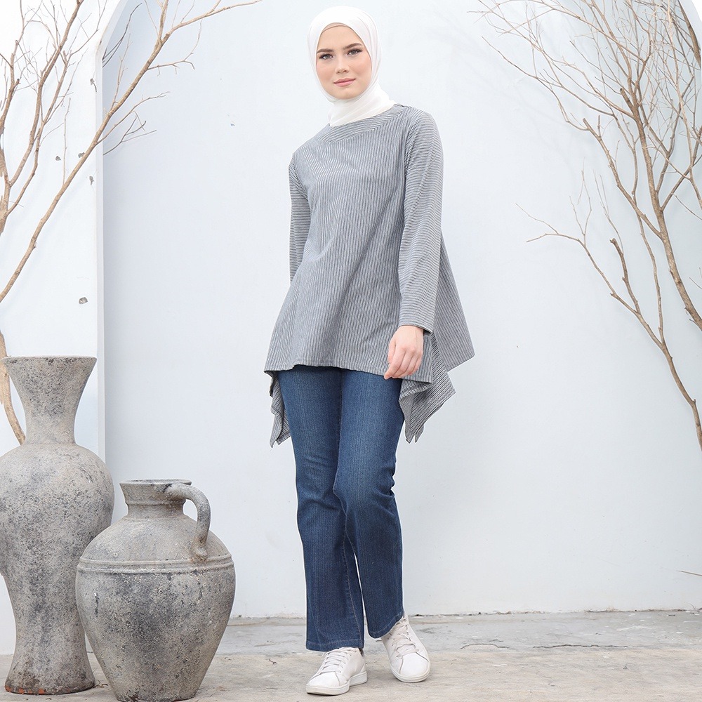 Simple Misty Stripes Blouse - Simple Blouse Salur