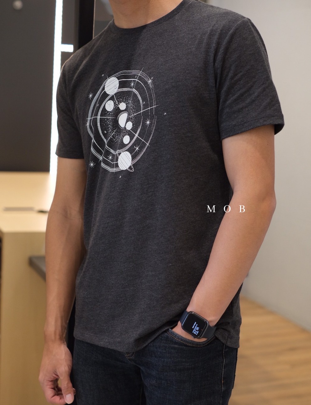 GPSST03002 Graphic Logo Galaxy SS Tee Dark Grey