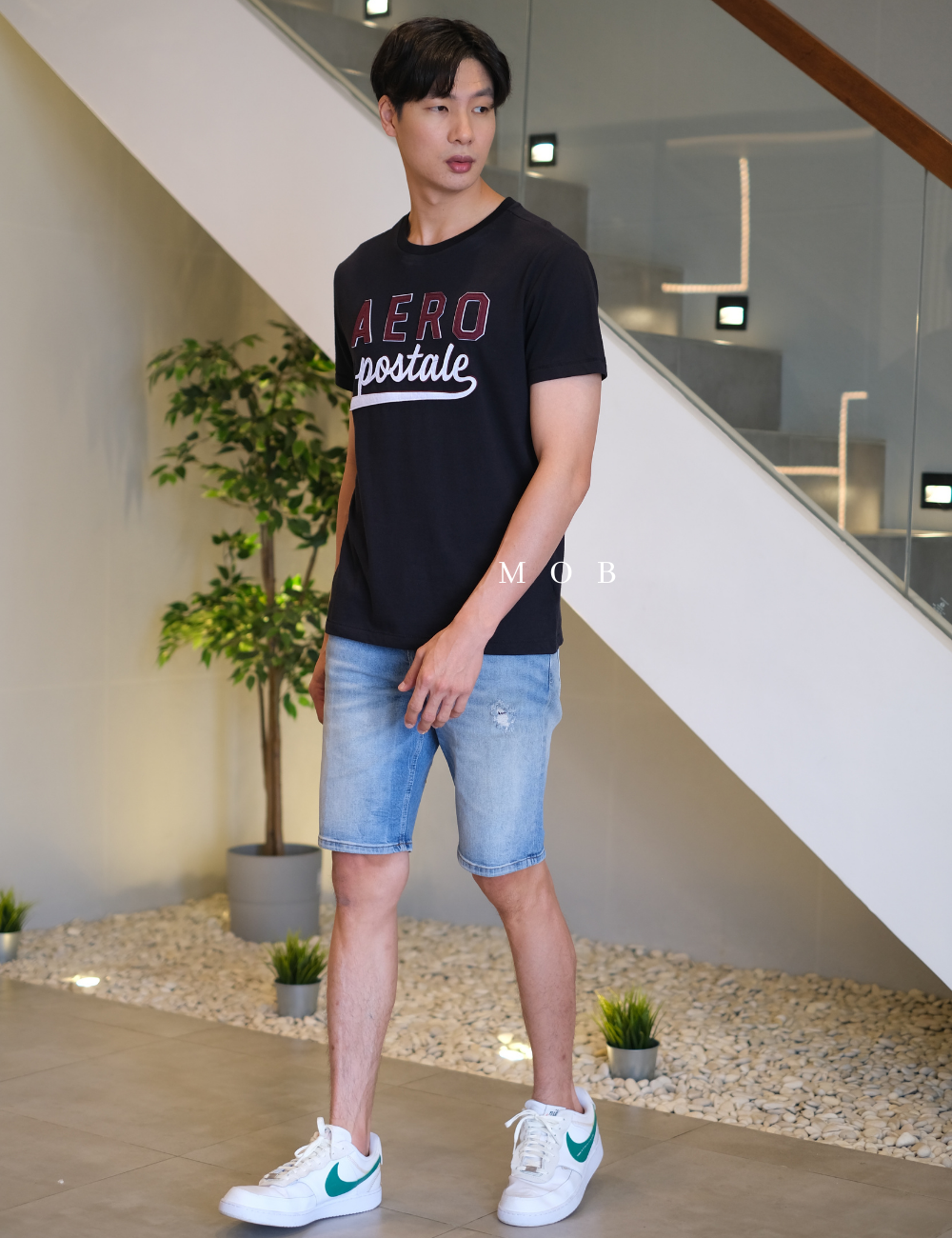 ARSST09004 Script Appliqué Graphic Tee Black (M ONLY)