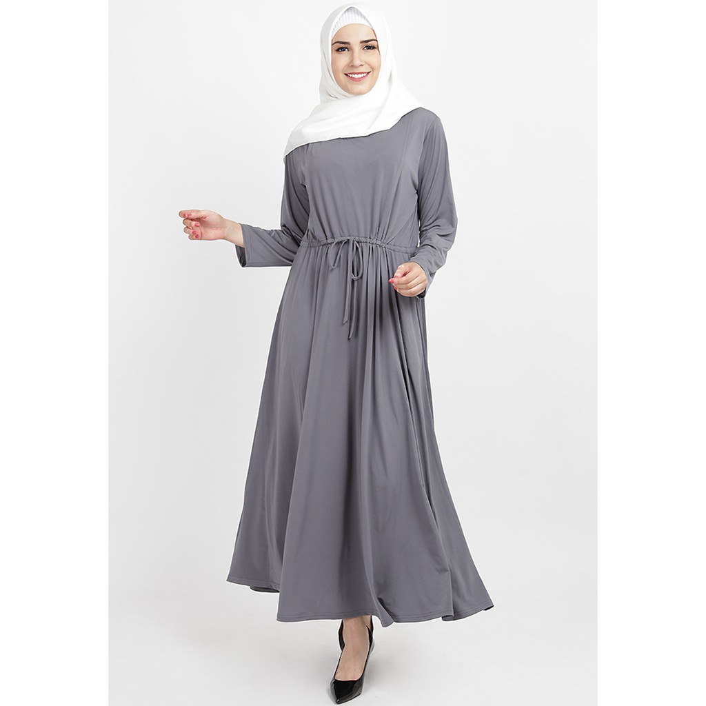 Sabiya Jersey Dress - Gamis Jersey Tali serut pinggang