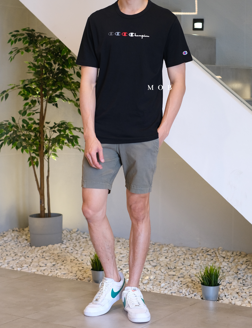 CHMPSST2028 Lightweight Triple Logo Black