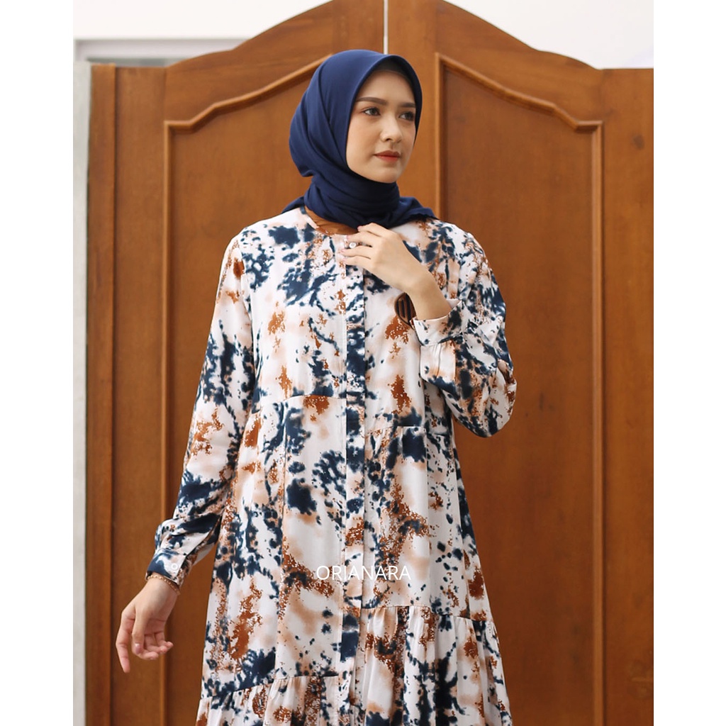 Orianara - Anniken Dress Brown Abstract