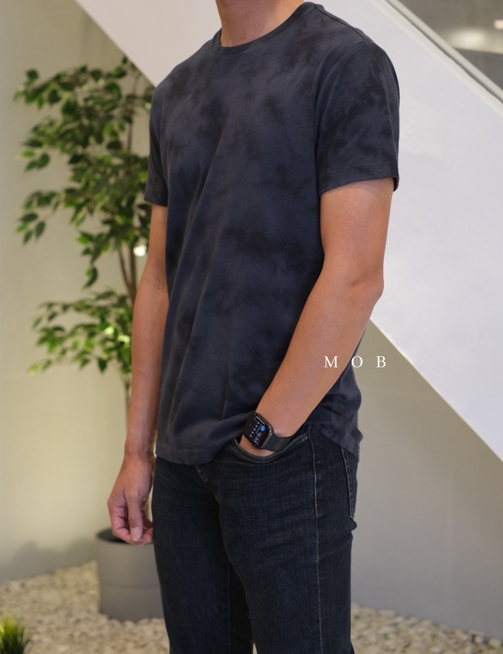 ARSST08001 Tie Dye Crew Tee Black Navy Fox (XS ONLY)