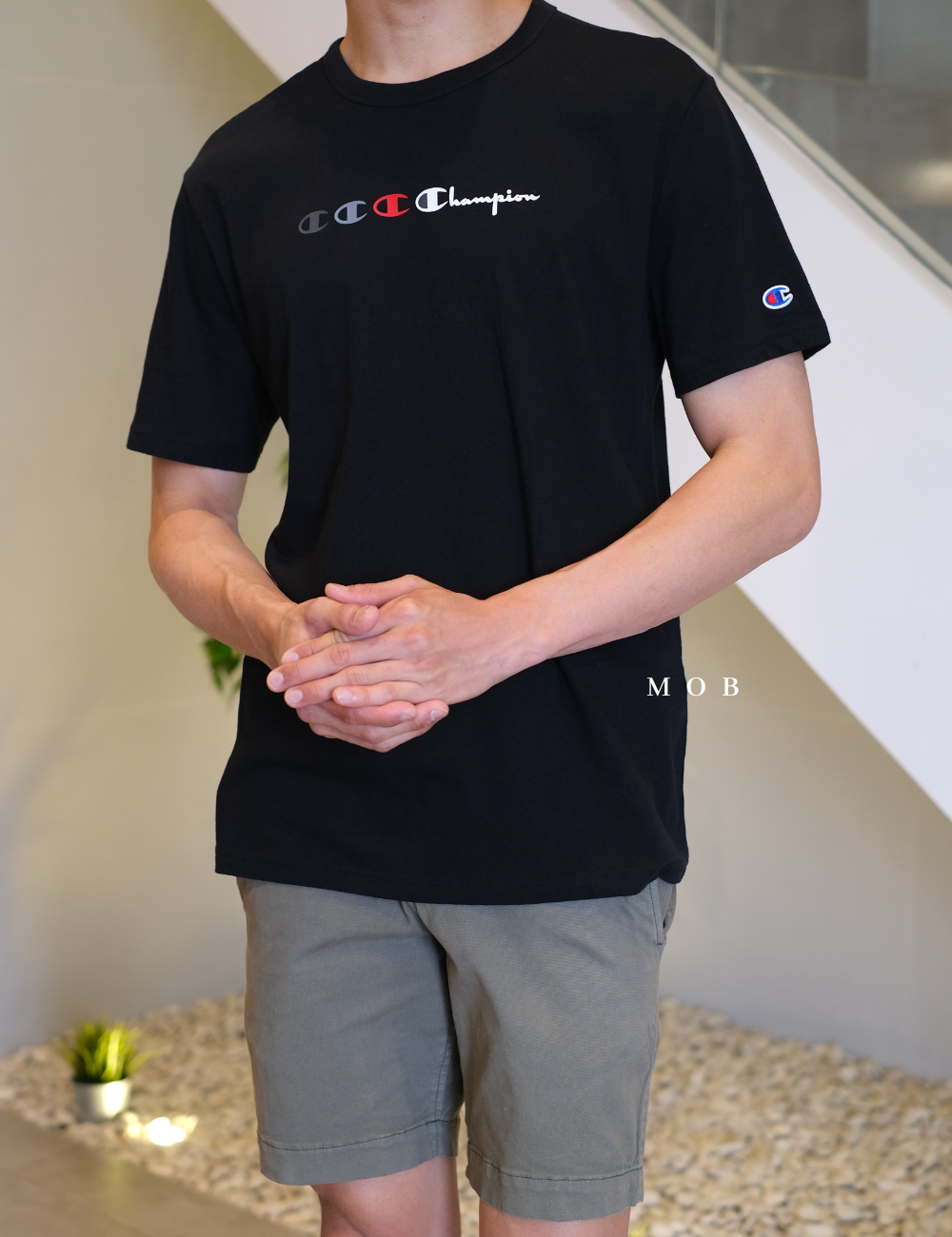 CHMPSST2028 Lightweight Triple Logo Black