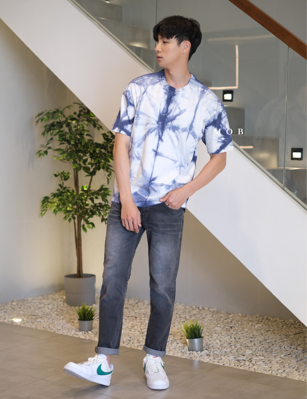 GPSST05008  Lightweight Tee Navy White Tie Dye (XS ONLY)