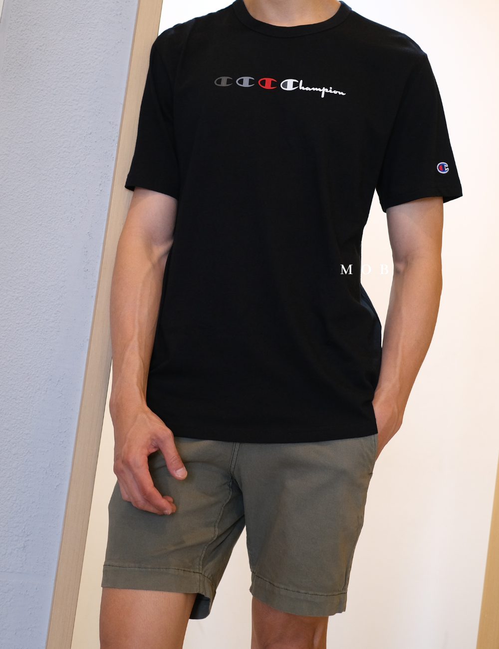 CHMPSST2028 Lightweight Triple Logo Black