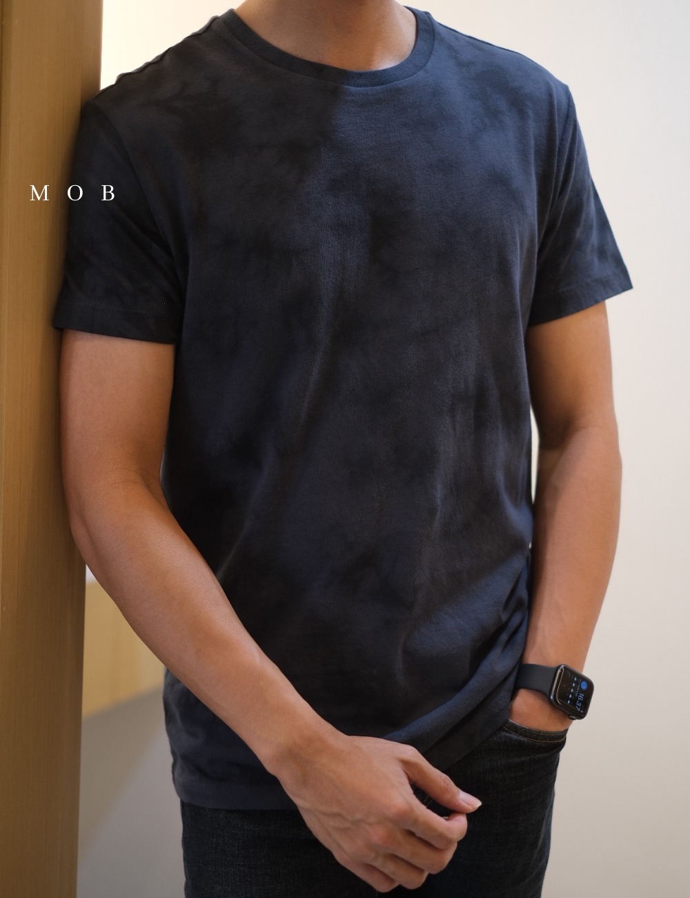 ARSST08001 Tie Dye Crew Tee Black Navy Fox (XS ONLY)