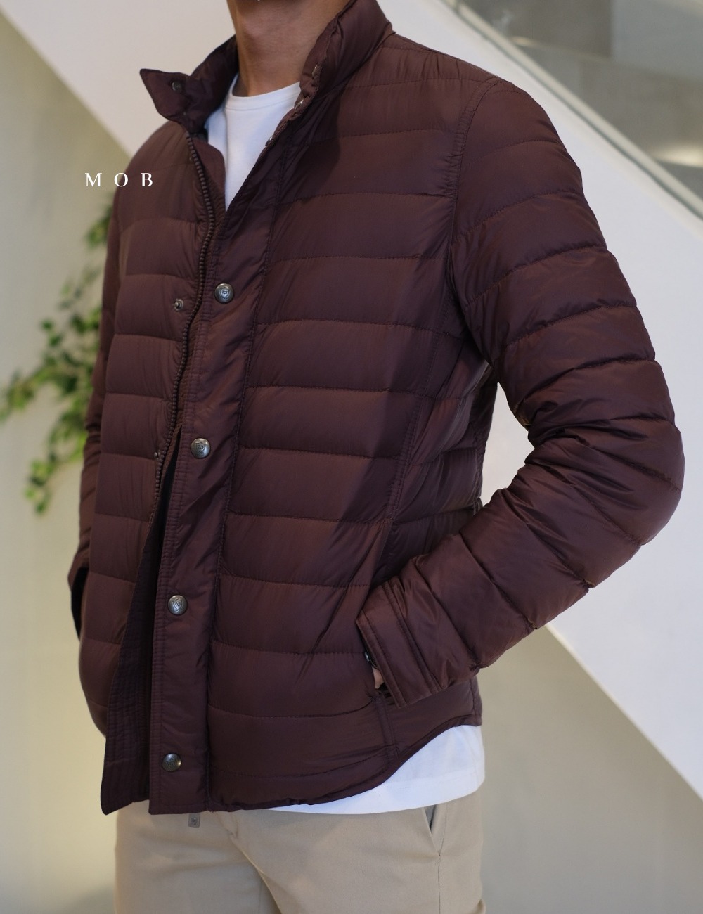 Mob Mdj08002a Quilted Down Jacket Maroon