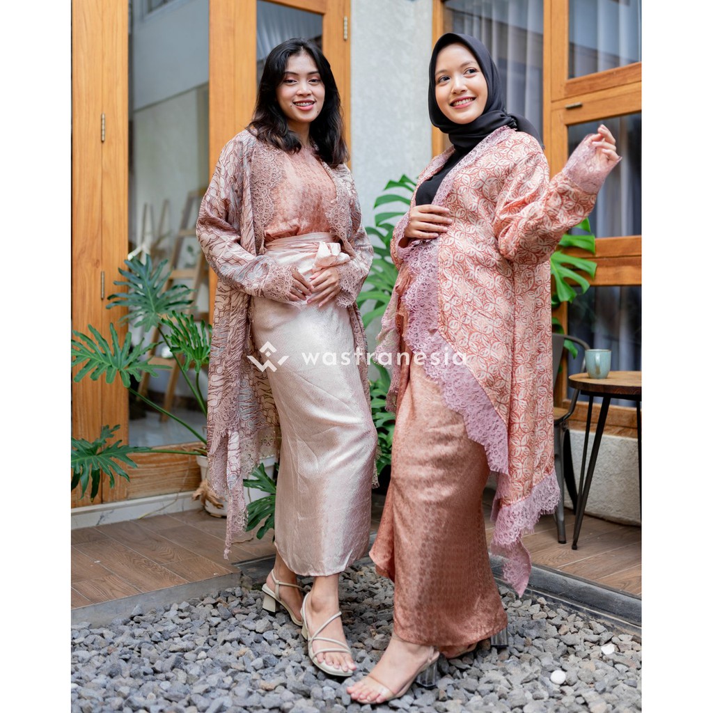 Set Aruna batik viscose outer batik dan rok lilit / baju kantor / baju kondangan / tunangan