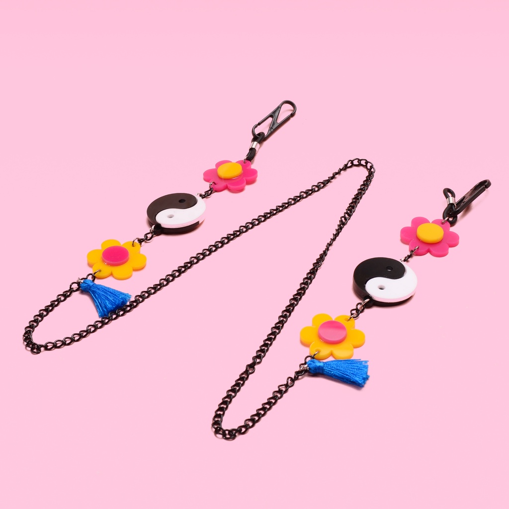 Tropical Yin Yang Glasses/Mask Chain