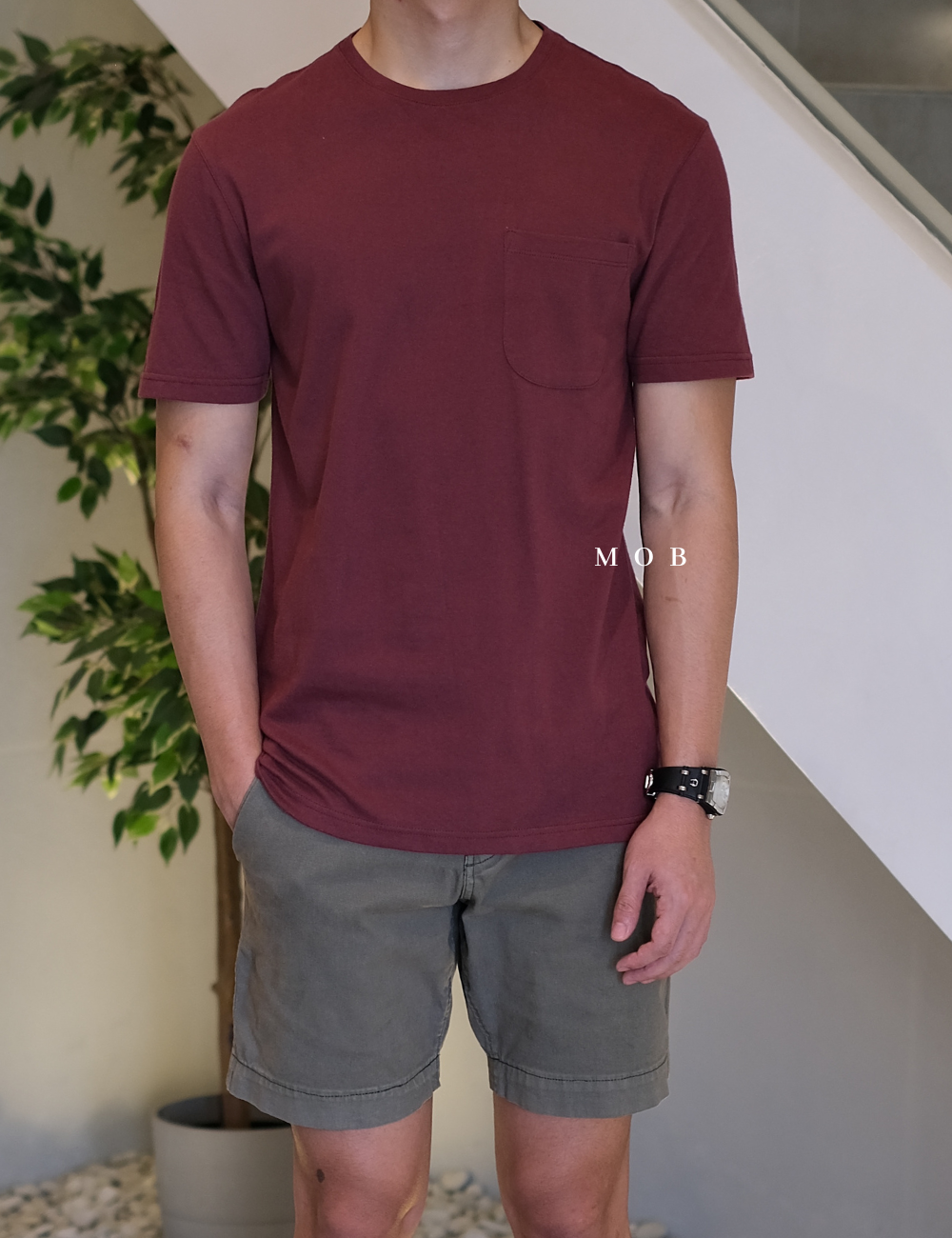 GTSST01006D Basic Pocket SS Tee Maroon (LTall ONLY)