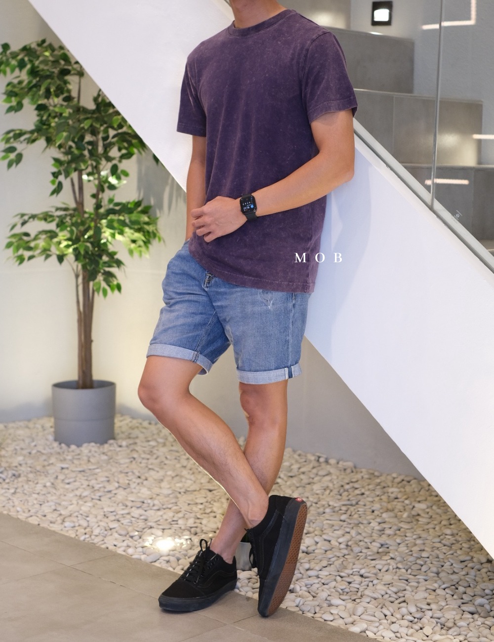 OUSST01001C Acid Washed SS Tee Purple Crest (XS ONLY)