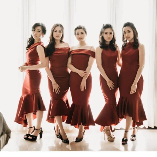 Image of longdress scuba coklat tua - VA061