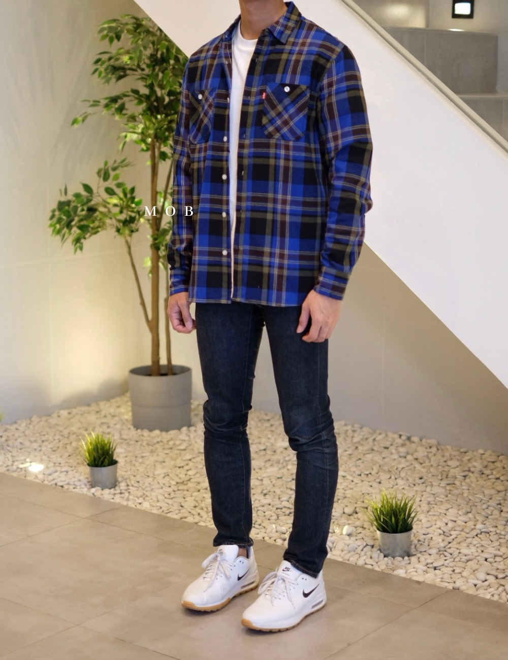 LVLSS01009C Dark Blue Kine  Flannel LS