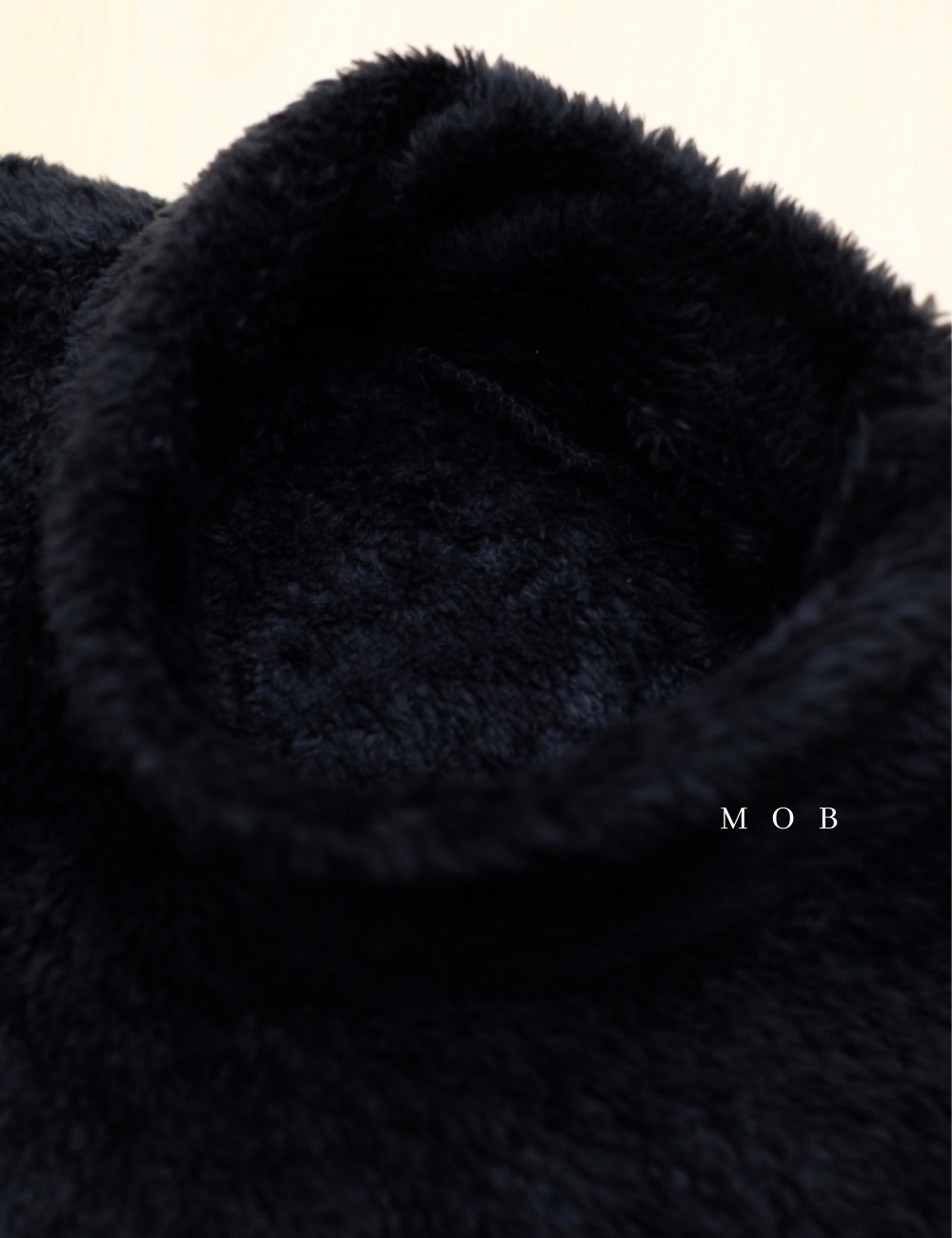 CHMPSW05001B Fur Sherpa Mock Neck Sweatshirt Black (XXL ONLY)