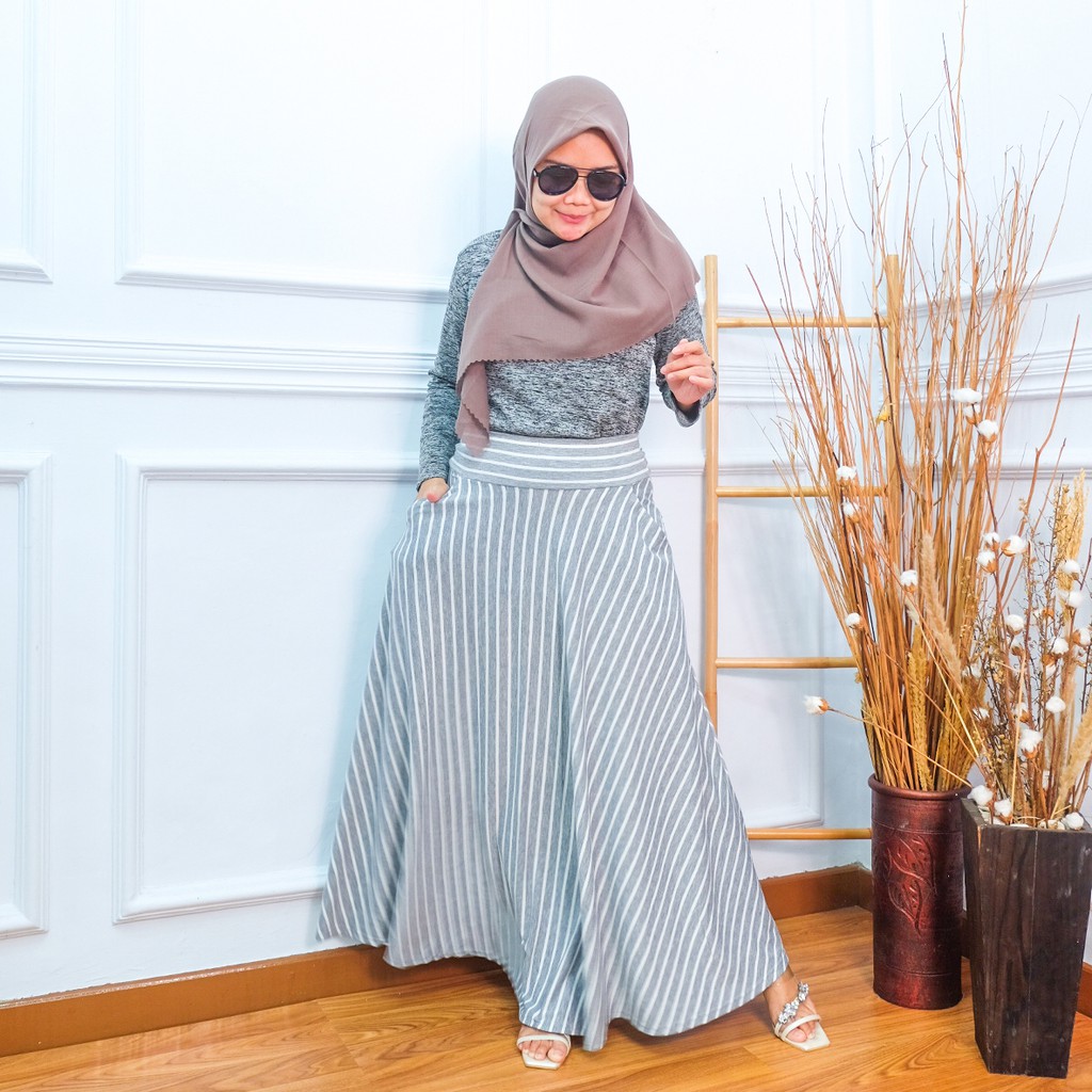 Umbrella Striped Skirt - Rok Payung Salur Besar