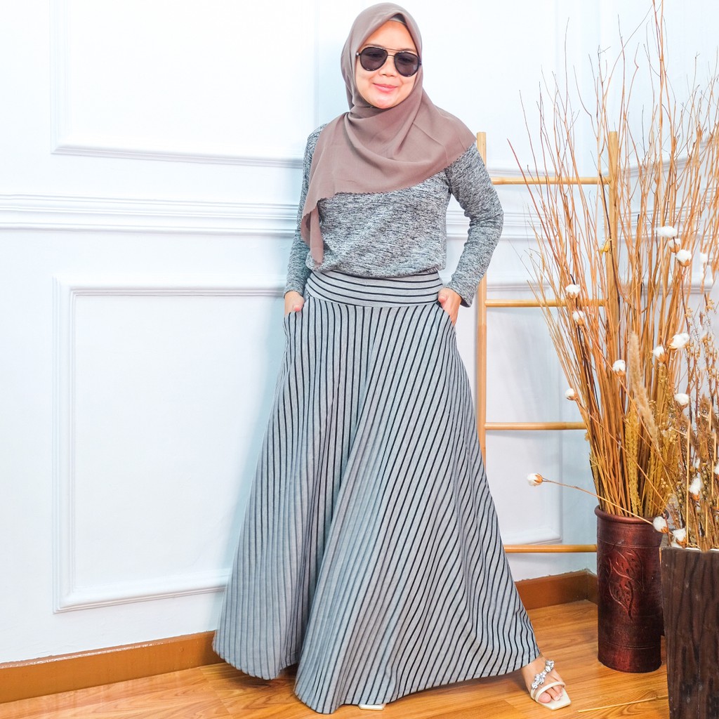 Umbrella Striped Skirt - Rok Payung Salur Besar