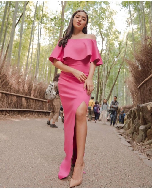 Image of longdress scuba pink - VA310