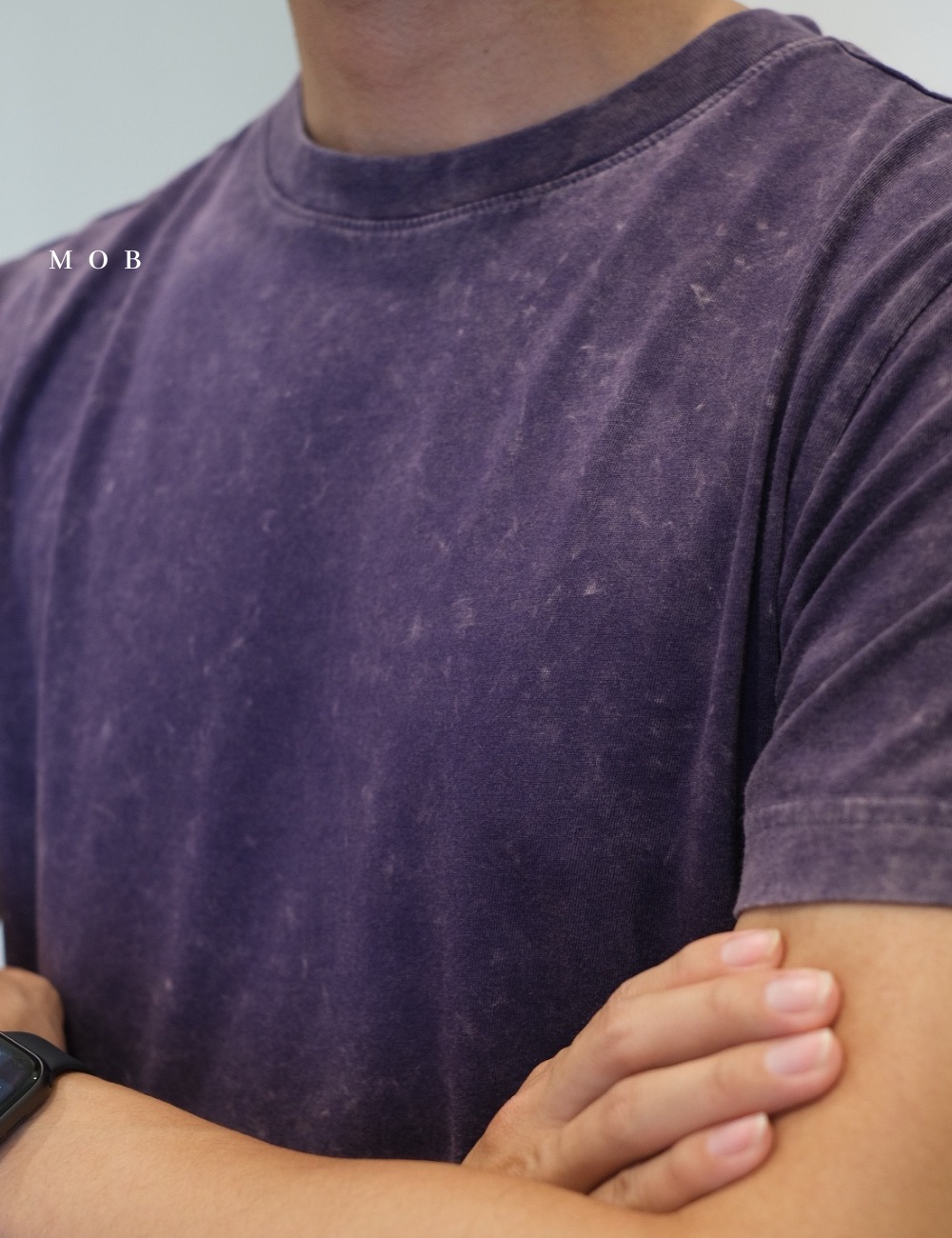 OUSST01001C Acid Washed SS Tee Purple Crest (XS ONLY)