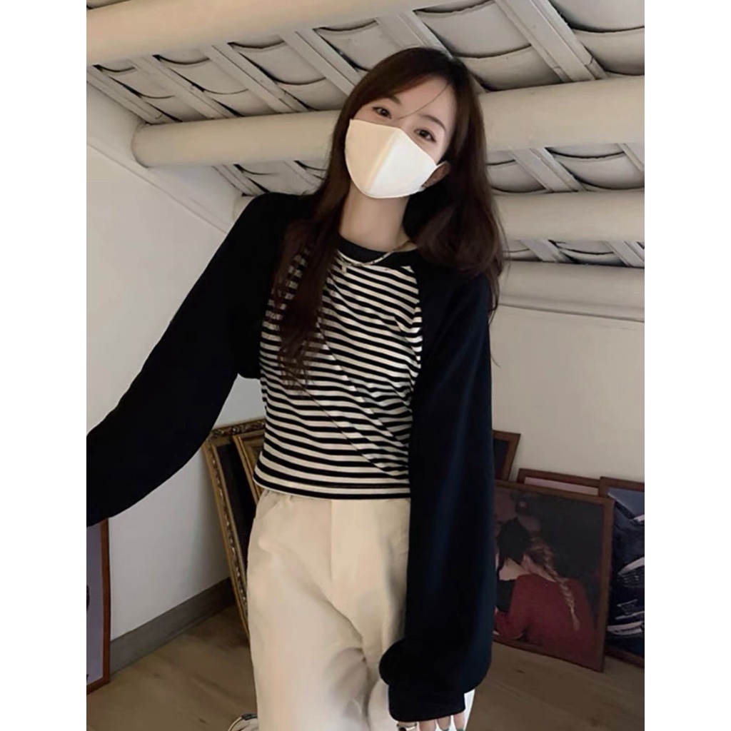 HI847 KAOS MOTIF GARIS KOREAN STYLE