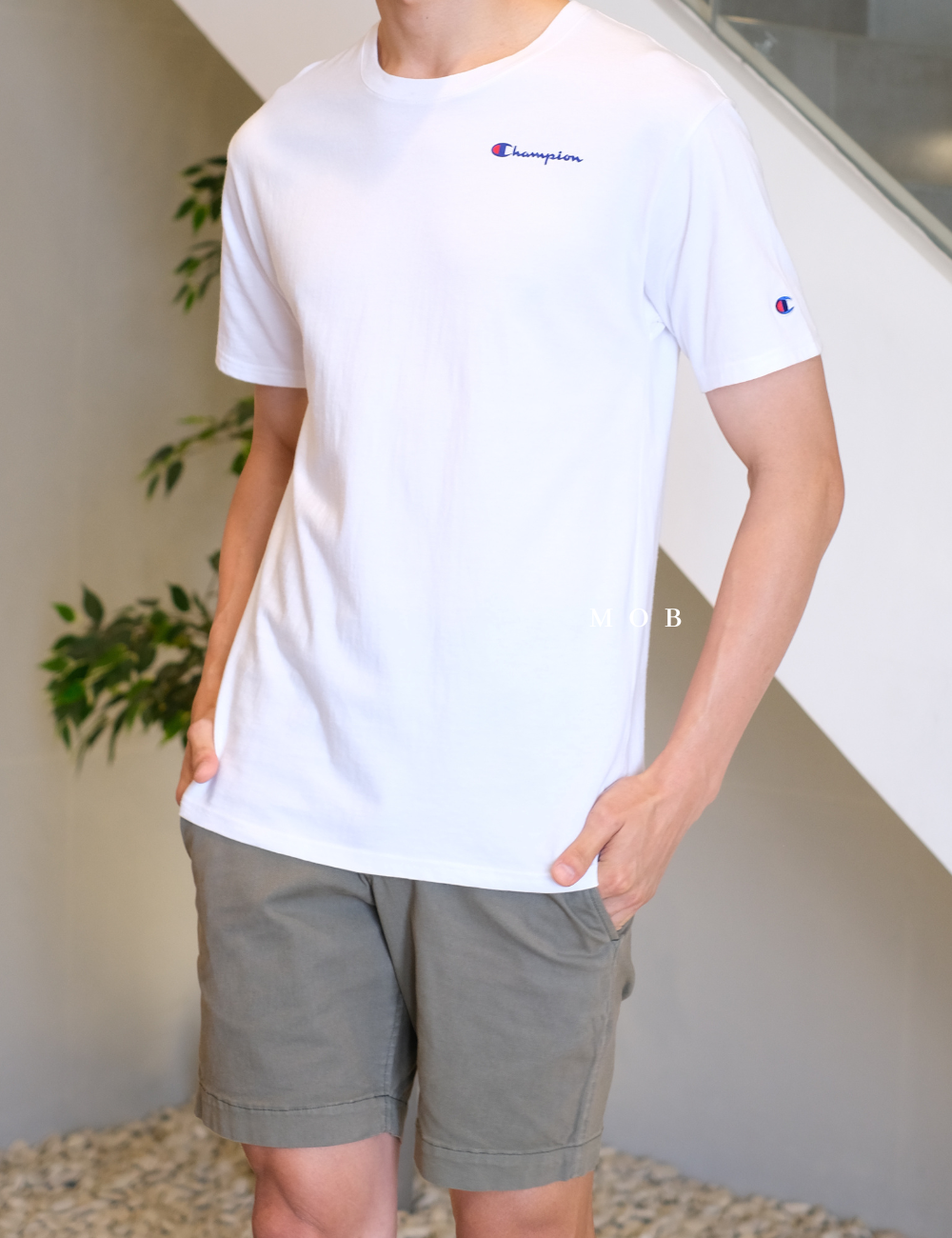 CHMPSST2009A White Small Logo SS Tee