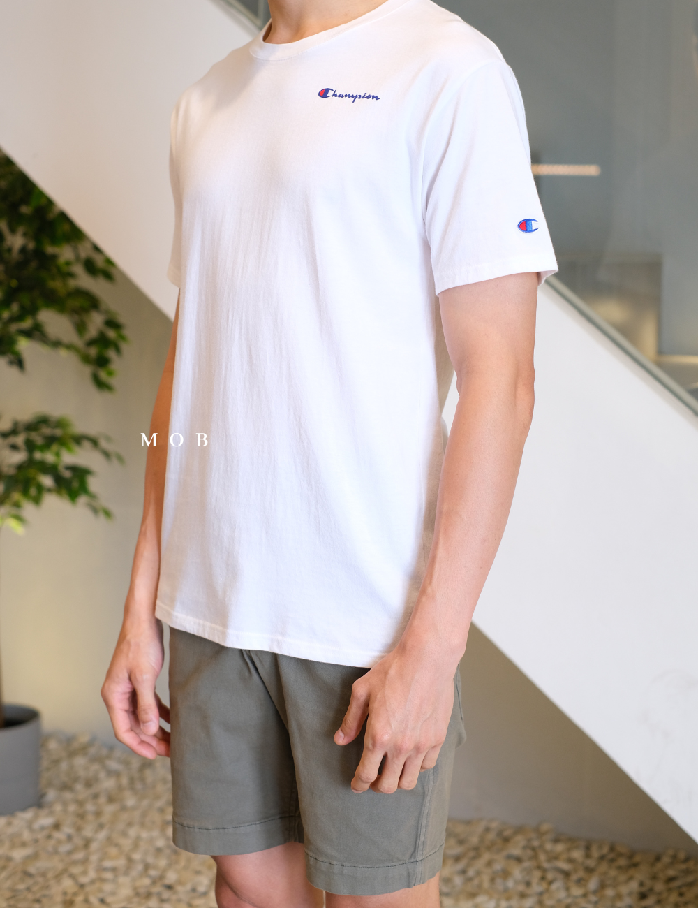 CHMPSST2009A White Small Logo SS Tee