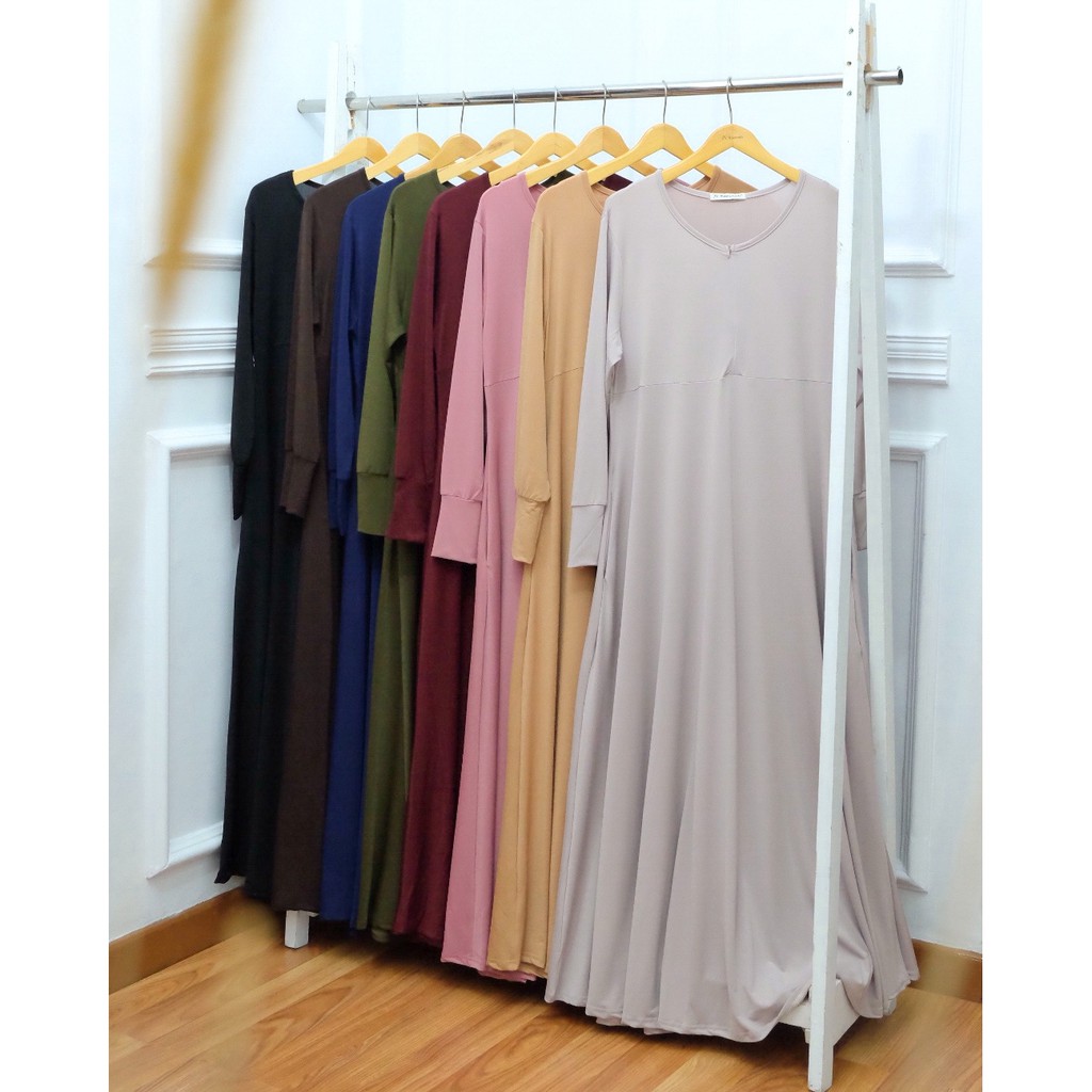 Delisha Jersey Dress - Gamis Jersey Polos Busui untuk sehari - hari