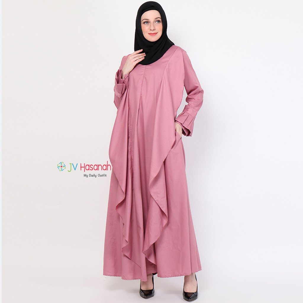 Aliza Flare Dress Pink - Gamis Katun Toyobo Premium