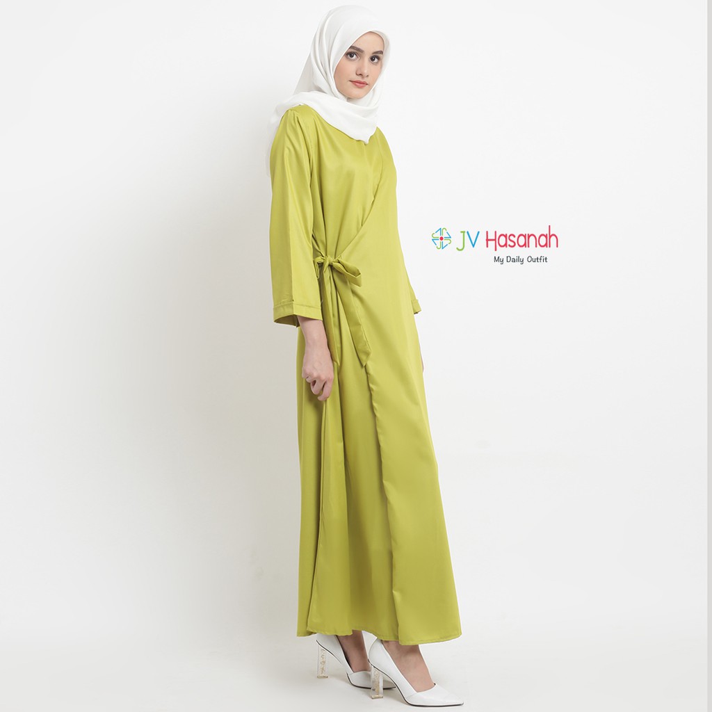 Simply Ribbon Dress - Gamis Katun Simple dengan Aksen Tali Pita