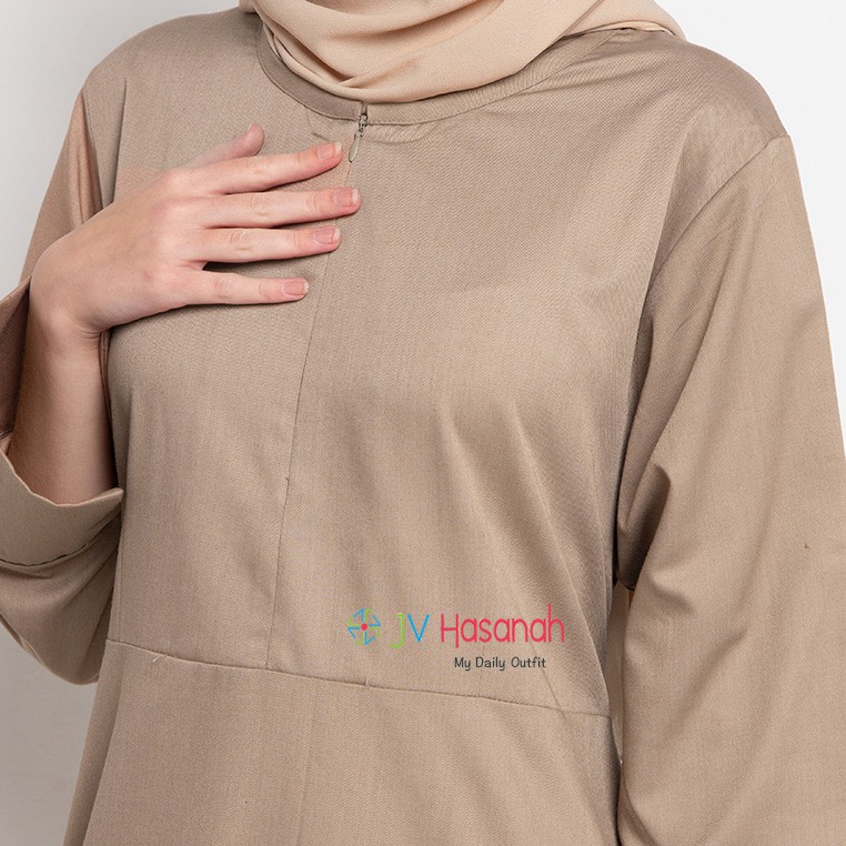 Delisha Cotton Dress - Gamis Katun Polos Nyaman Sehari-hari