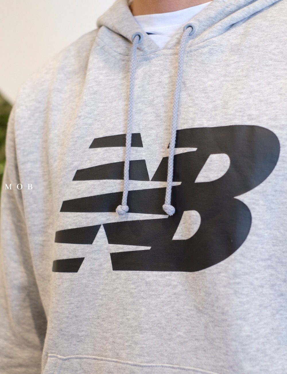 NBHOD01002(R2) Core Logo Fleece Hoodie Light Grey