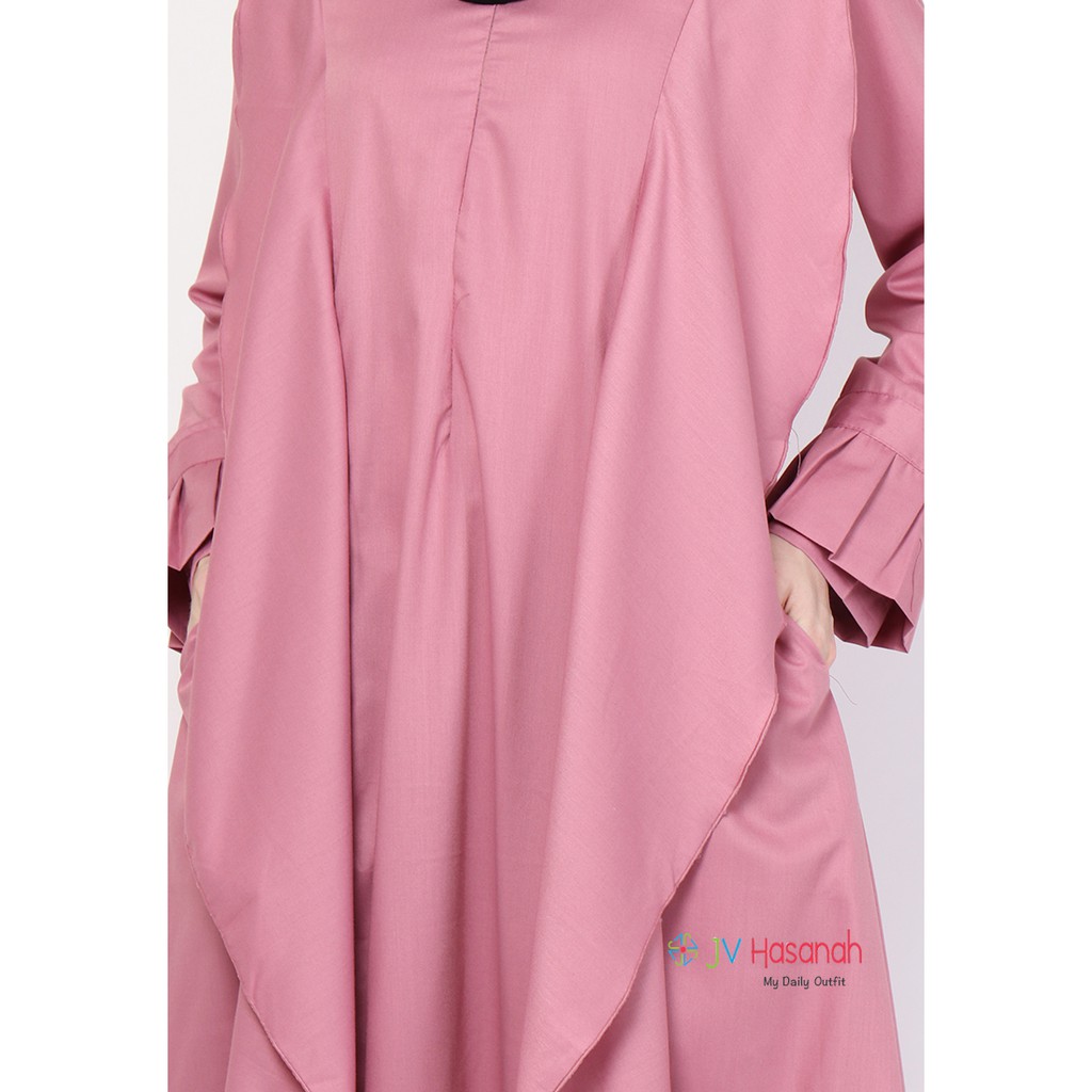 Aliza Flare Dress Pink - Gamis Katun Toyobo Premium