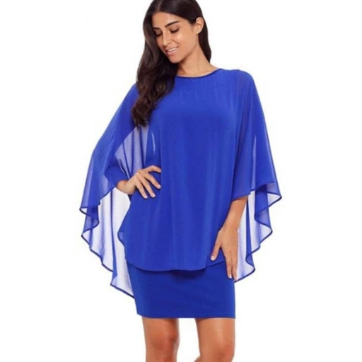 Image of Mididress scuba mix tile biru - VA705