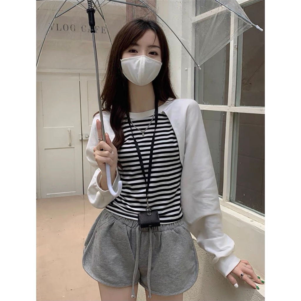 HI847 KAOS MOTIF GARIS KOREAN STYLE