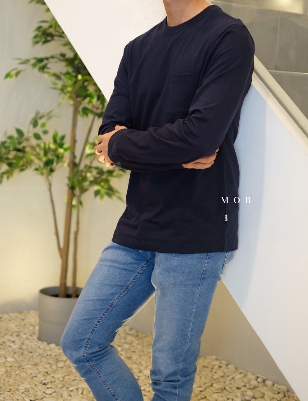 FALST01001B LS Pocket Tee Navy