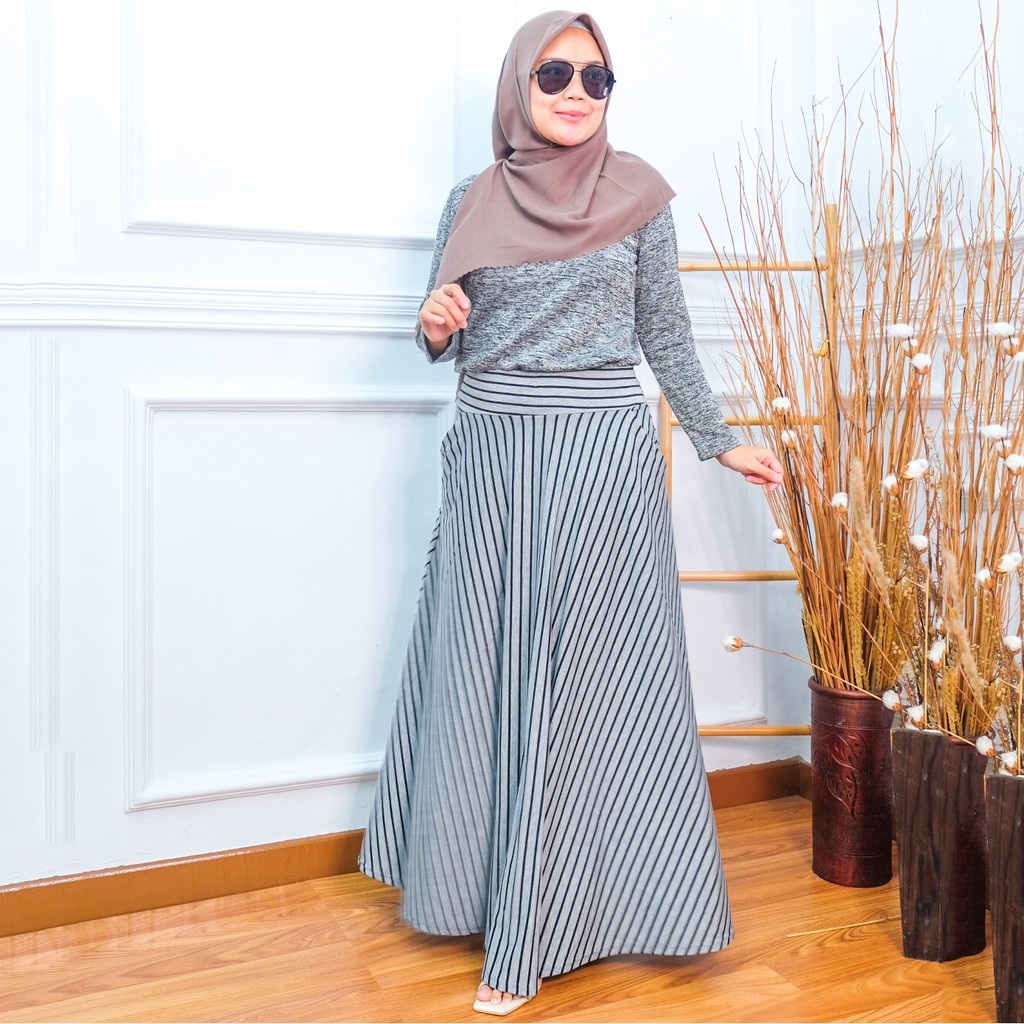 Umbrella Striped Skirt - Rok Payung Salur Besar